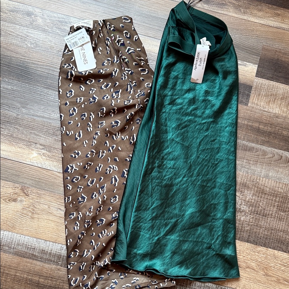 Green and Brown Patterned Skirts